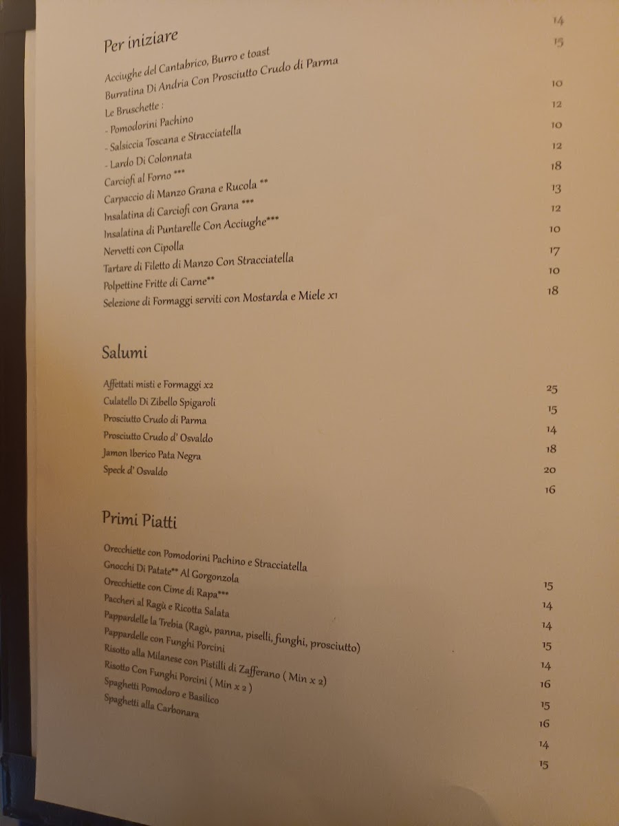 Menu Trattoria De La Trebia Milano-3
