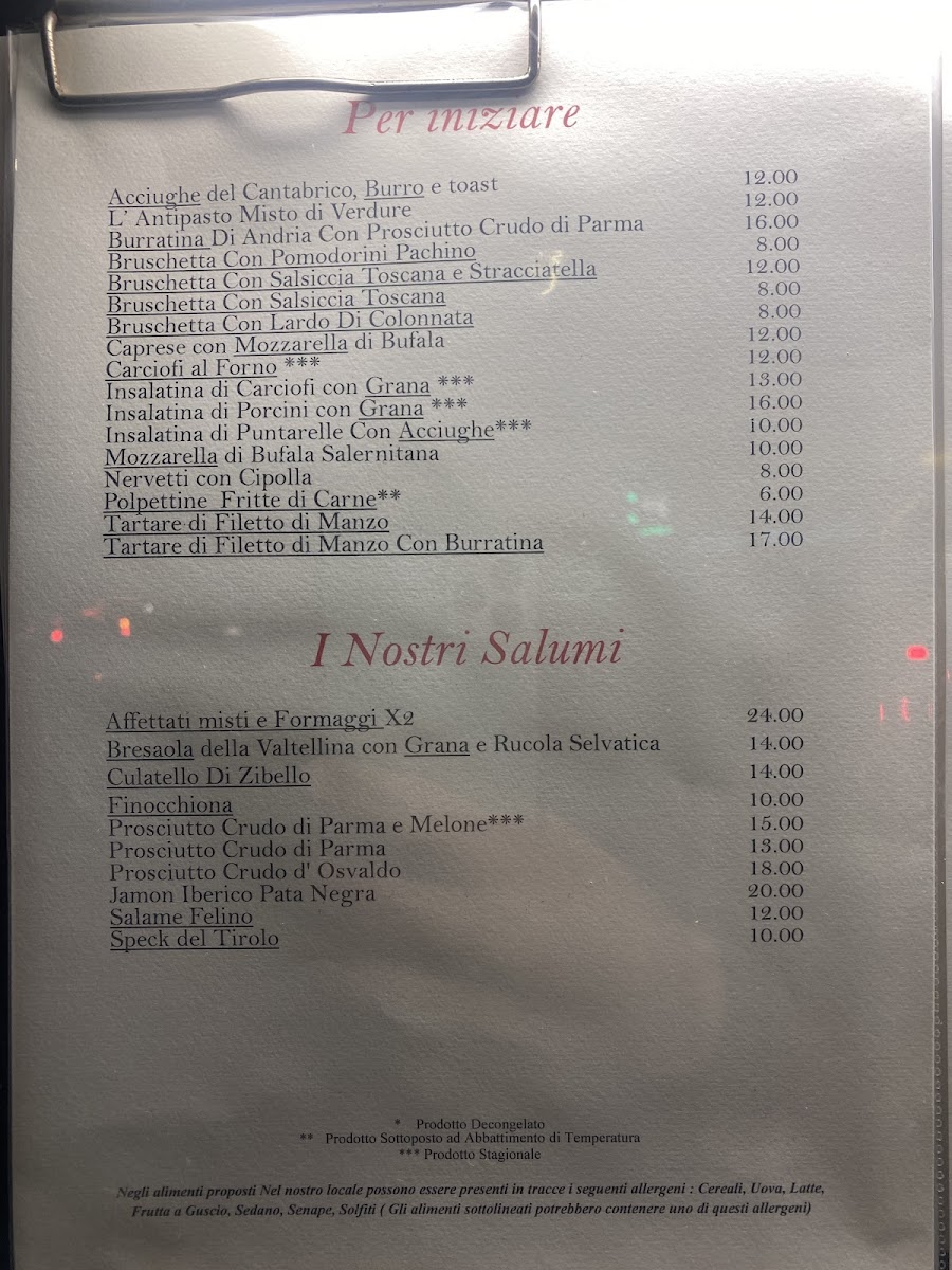 Menu Trattoria De La Trebia Milano-7